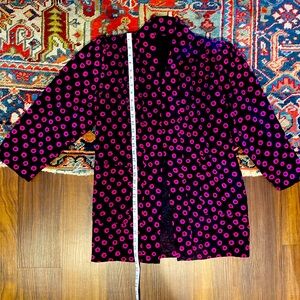 80s Magenta & Black Oversized Blazer